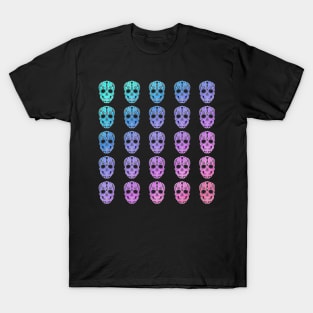 Repetition Pattern Rainbow Fade Sugar Skulls T-Shirt